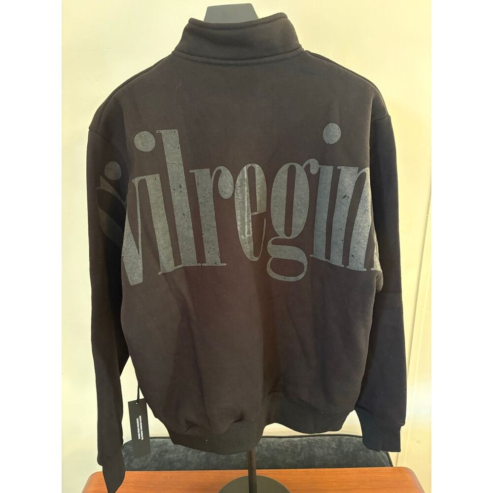 SZ M - NWT BLK quarter zip sweatshirt, Civil Regime - Picture 2 of 2